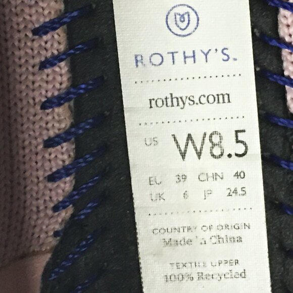 ROTHY'S "The Point II" Petal Pink Knit Fabric Slip On Ballet Flats - 8 1/2 - Picture 15 of 16